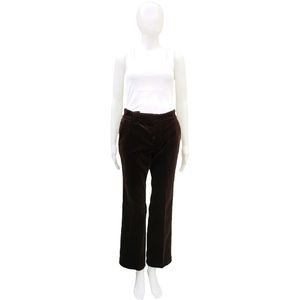 GUCCI BROWN VELVET SLIGHT BELL LEG PANT
